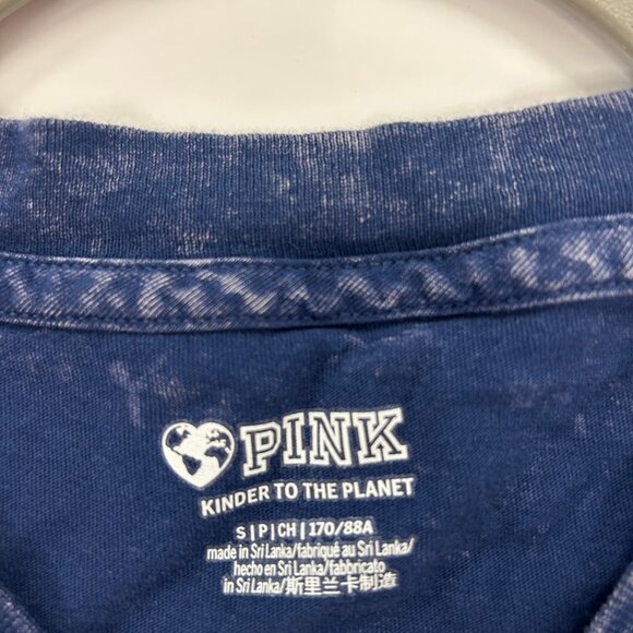 0358 Victoria’s Secret PINK Oversized Blue Acid Wash “LOVE PINK” T-Shirt - Picture 9 of 9